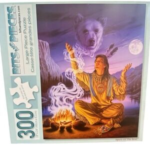 Bits and‎ Pieces 300pc Jigsaw Puzzle "Spirit of the Bear" Native American 18x24